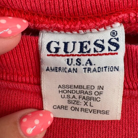 Guess USA vintage Red Crewneck Sweatshirt XL Cotton Blend - Picture 2 of 6